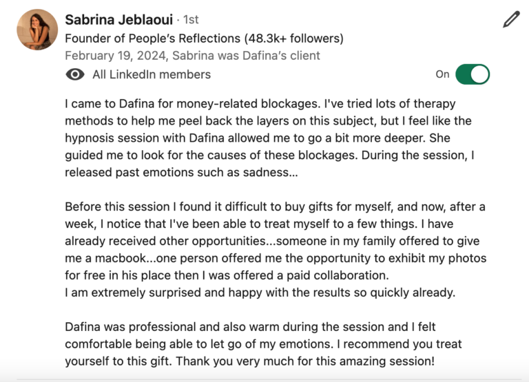 what my clients say about me